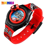 New 2019 SKMEI Cartoon Car Children's Watch Fashion Digital Electronic Children Watch Creative Cartoon Student Watch Boy Child