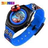 New 2019 SKMEI Cartoon Car Children's Watch Fashion Digital Electronic Children Watch Creative Cartoon Student Watch Boy Child