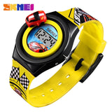 New 2019 SKMEI Cartoon Car Children's Watch Fashion Digital Electronic Children Watch Creative Cartoon Student Watch Boy Child