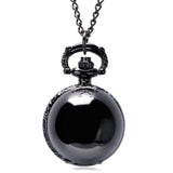 Retro Steampunk Smooth Snitch Ball Shaped Quartz Pocket Watch Fashion Sweater Angel Wings Necklace Chain Gifts for Men Women kid