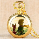 Hot Selling Classic The Little Prince Movie Planet Blue Bronze Vintage Quartz Pocket FOB Watch Popular Gifts for Boys Girls Kids