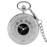 Black Roman Numerals Quartz Pocket Watch Men Women Black Hollow Case Steampunk Vintage Pendant Necklace Best Gifts for Men Women