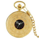 Black Roman Numerals Quartz Pocket Watch Men Women Black Hollow Case Steampunk Vintage Pendant Necklace Best Gifts for Men Women