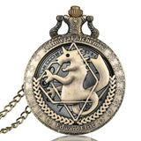 Pocket Retro Silver Quartz Pocket Watch Men Fashion Japanese Anime Fullmetal Alchemist Necklace Fob Watches Kid Gift for Clock