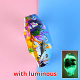 2020 Luminous Kids Watches Girls Cartoon Pattern LED Boys Watch Silicone Strap Reloj Infantil Wristwatches