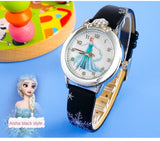 Elsa Watch Girls Elsa Princess Kids Watches Leather Strap Cute Children's Cartoon Wristwatches Gifts for Kids Girl watches