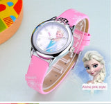 Elsa Watch Girls Elsa Princess Kids Watches Leather Strap Cute Children's Cartoon Wristwatches Gifts for Kids Girl watches