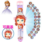 Children Watch The 3D Projection Cartoon Ultraman Spiderman Ironman Princess Digital Watches Kids Watches Toy