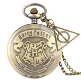 Retro Bronze watches School H Quartz Pocket Watch Analog Necklace Pendant Chain Women Mens relogio Montres with Gifts Accessory